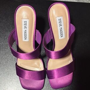 Steve Madden Women's Vibrant Purple Satin Heels